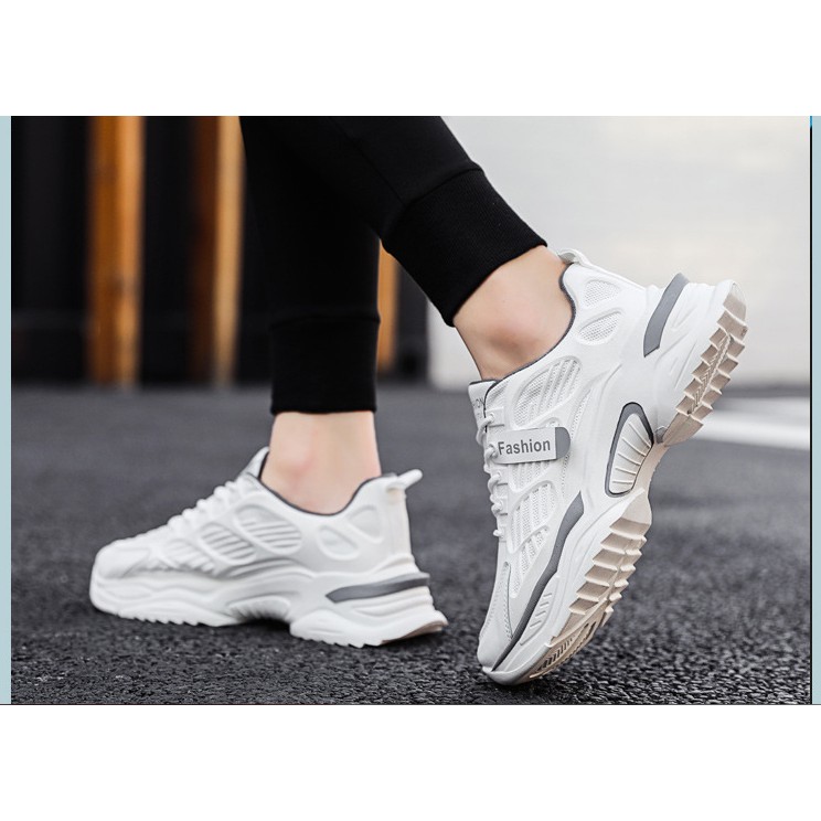 Giày sneaker nam trắng đế cao  mẫu HOT 2021 BH5