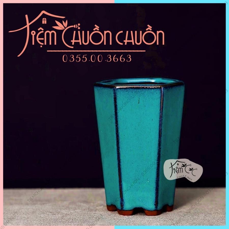 Chậu Hoa Hỏa Biến Lục Giác Mini - Chậu Đất Nung Trồng Cây Sen Đá - tiemchuonchuon - Gốm sứ Bát Tràng