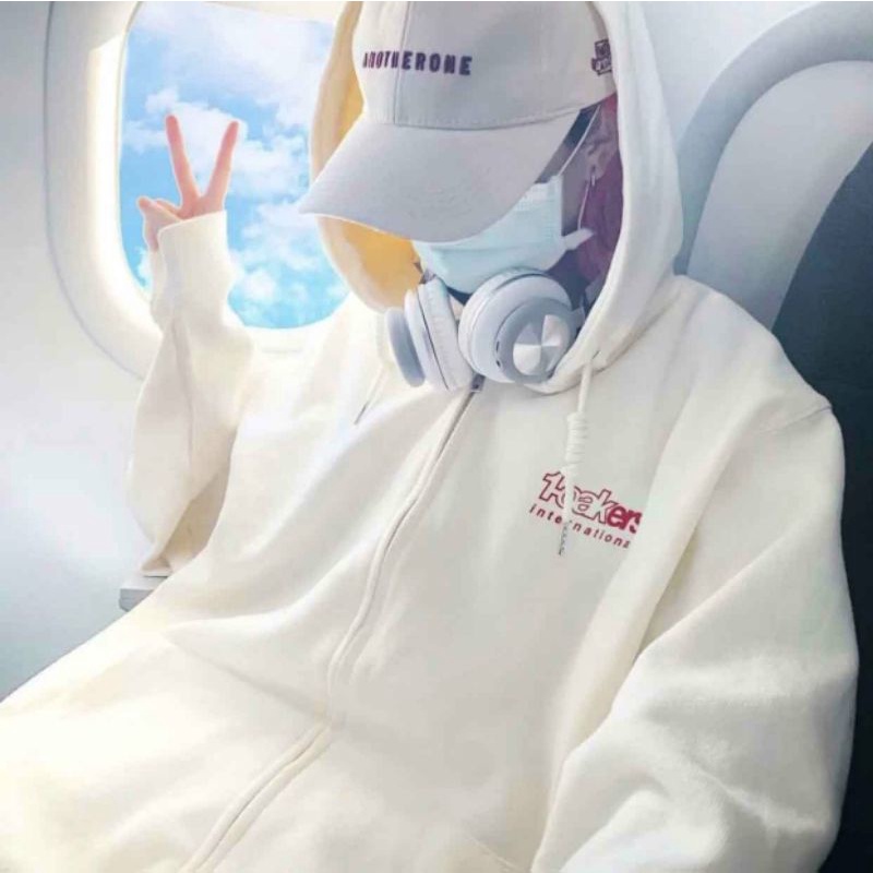 Áo khoác hoodie khoá bo tay Free shipHodie nữ form rộng dài vải nỉ chất đẹp giá rẻ không xù lông hàng quảng châu