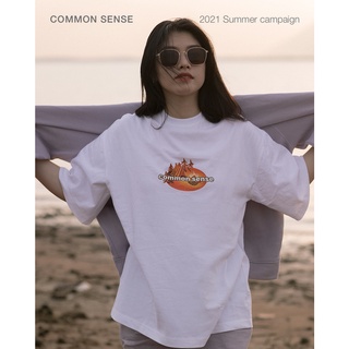 COMMON SENSE-áo thun in campfire unisex dày dặn