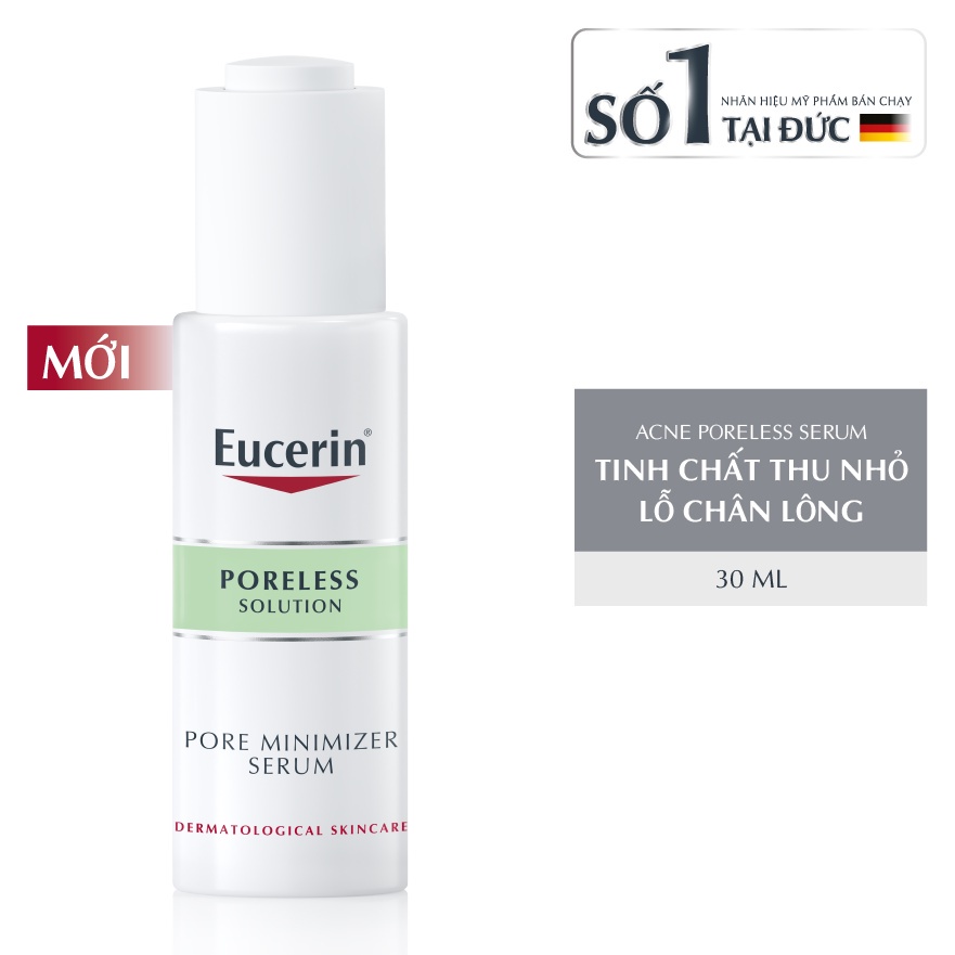 Bộ Sản Phẩm Eucerin ProAcne: Tinh Chất Poreless Solution 30ml &amp; Nước Tẩy Trang Cleansing Water 125ml