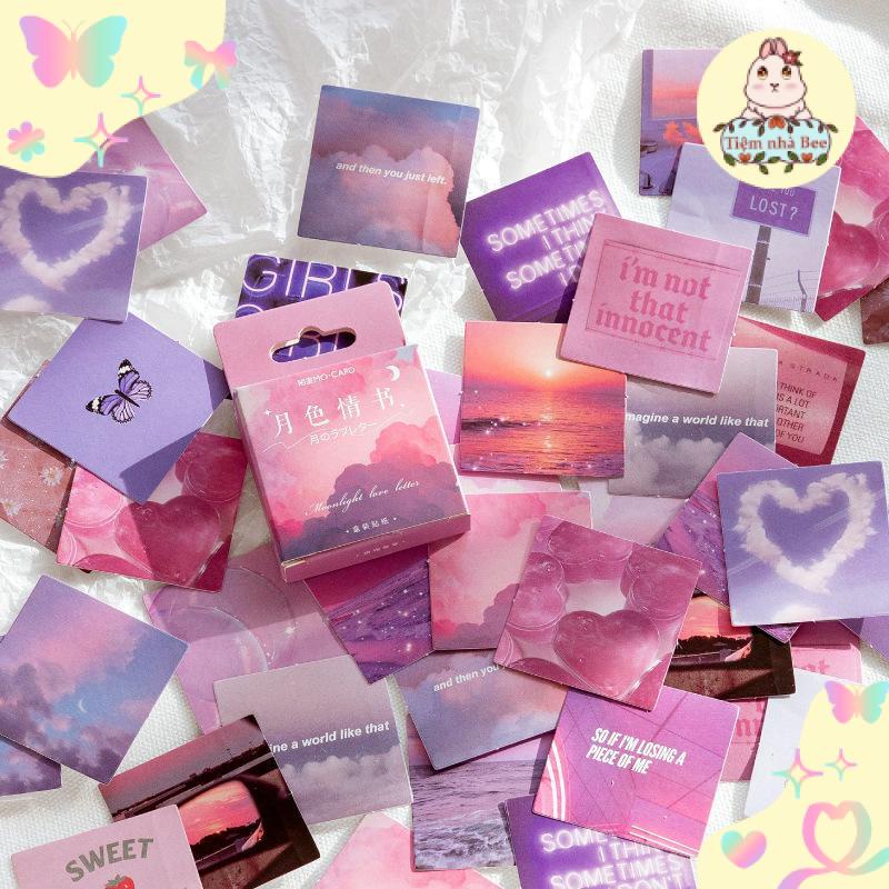 Sticker hộp mây trời cute xinh xắn trang trí sổ nhật ký, bông hoa, cây cỏ Vintage│46 tấm │Xem thêm ở phần MÔ TẢ SẢN PHẨM