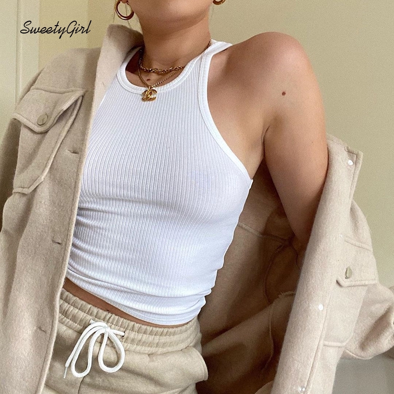 Áo croptop màu trơn phong cách năng động trẻ trung cho nữ