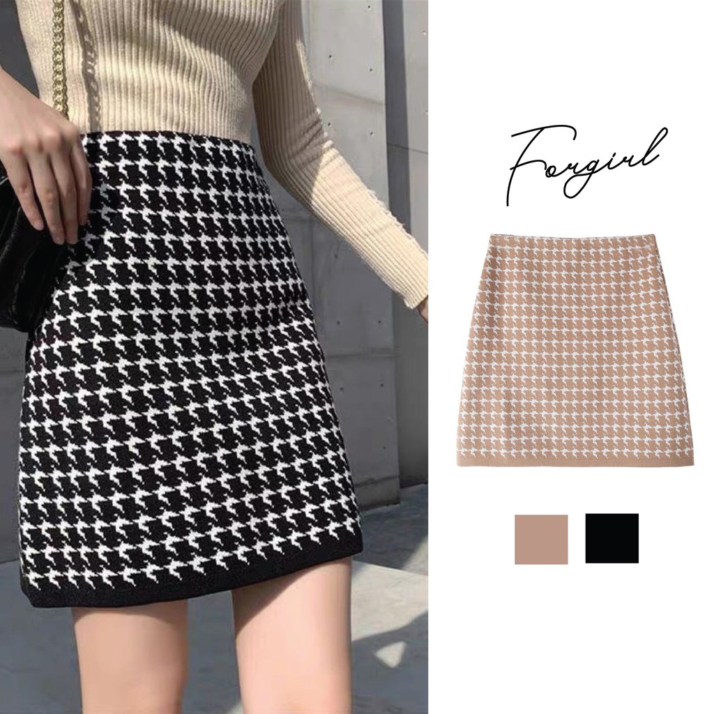 Chân váy len nữ Forgirl chất len co dãn mùa thu 2021