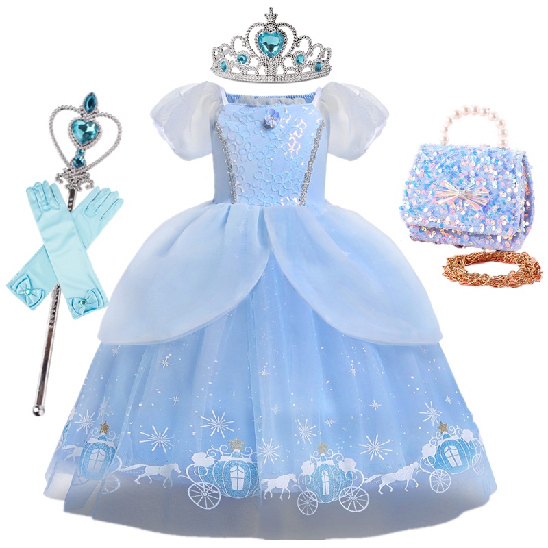 Đầm Hóa Trang Công Chúa Lọ Lem Nhân Dịp Halloween Cho Bé Gái