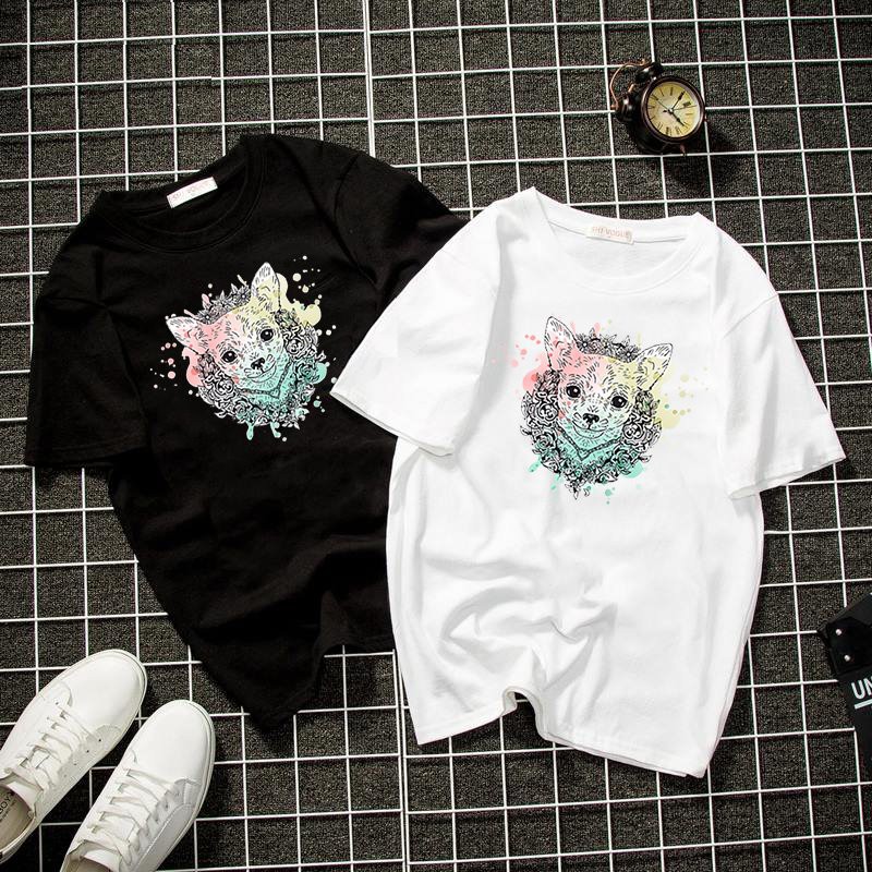 Áo thun Unisex form rộng mèo ngũ sắc Hàn Quốc vải dày mịn 2019T1545