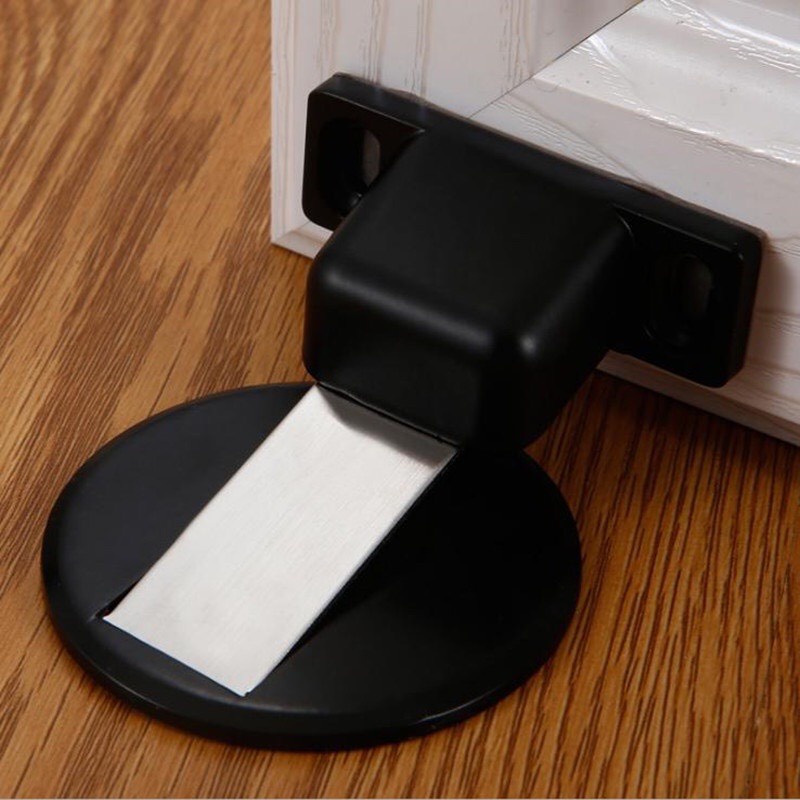 Chặn cửa hút đất chống va chạm, không cần đục lỗ, lực hút mạnh (sản phẩm bao gồm vít lắp và miếng dán dính)