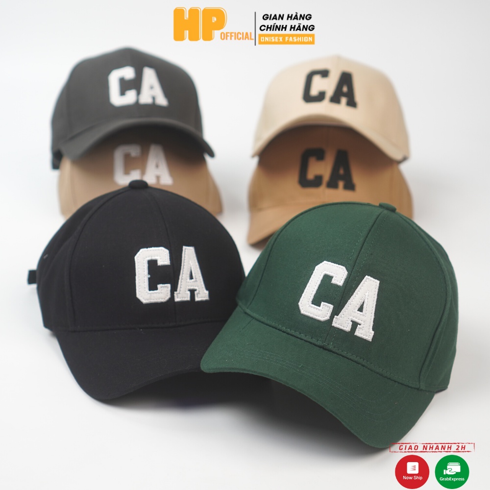 Mũ lưỡi trai ❤️ Nón kết thêu hình chữ CA chất kaki cao cấp form unisex nam nữ N74 - Happy Style