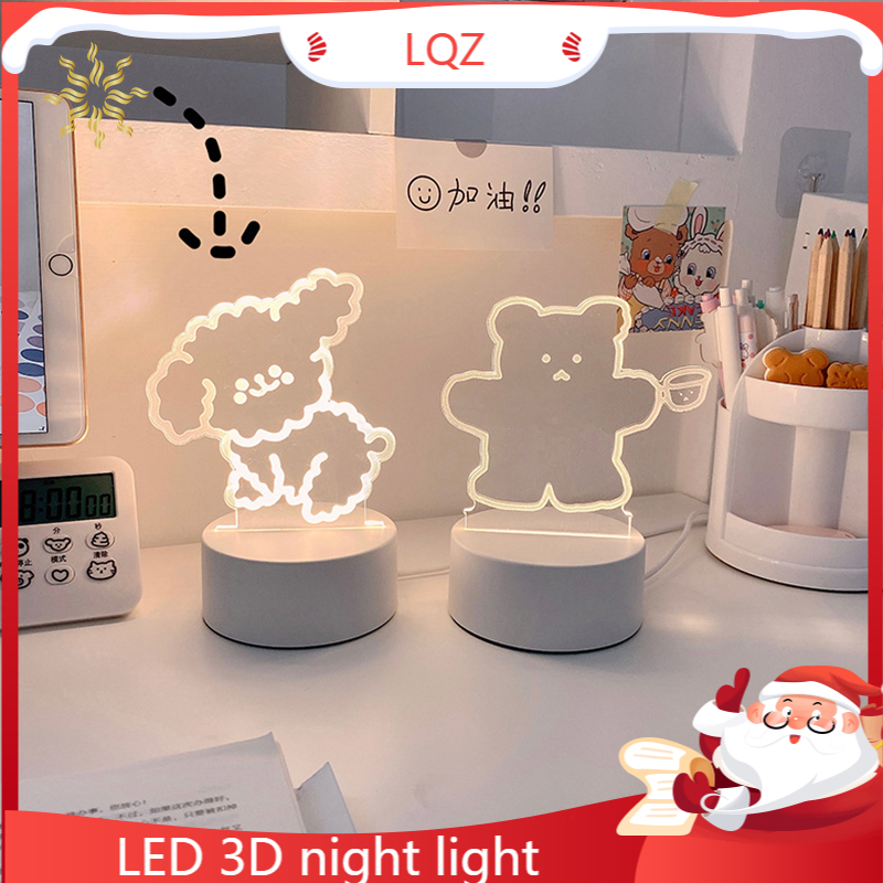 Đèn ngủ acrylic 3D để bàn cạnh giường mới lạ