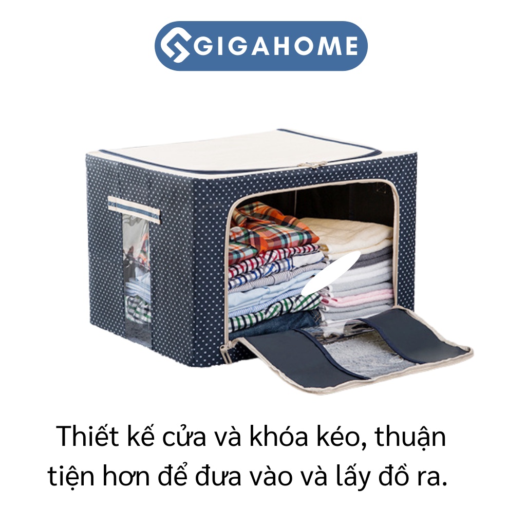Túi Hộp Đựng Quần Áo, Chăn Màn GIGAHOME Khung Thép Loại To 100L, Chống Bụi Bẩn 4299