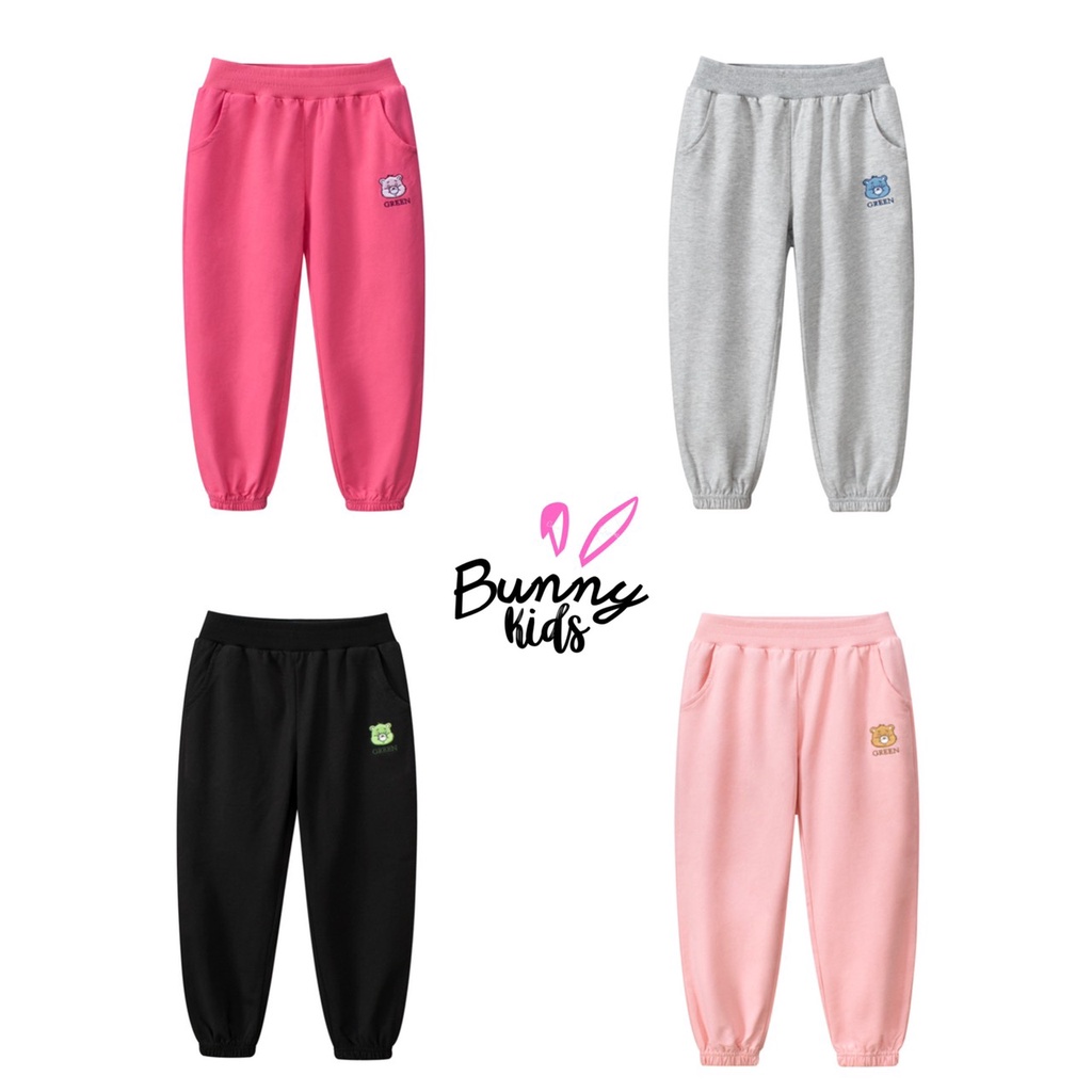 Quần dài bé gái Bunnykids Home quần thun bé gái chất cotton chun gấu xinh xắn
