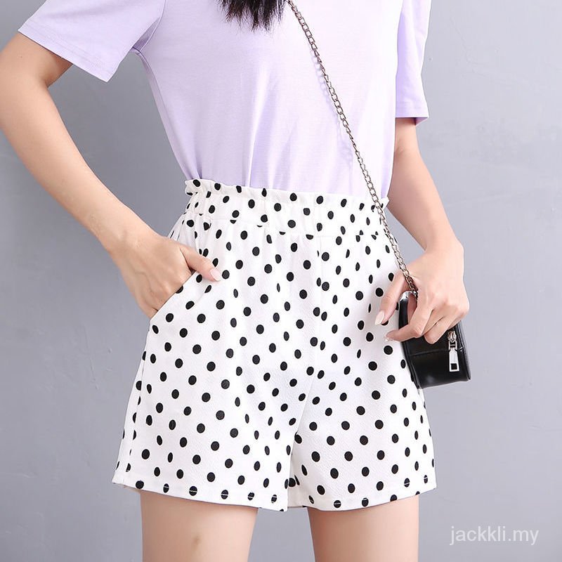 Quần Short Ngủ Lưng Cao Dáng Rộng Họa Tiết Chấm Bi Thời Trang Mùa Hè Cho Nữ 2021 | BigBuy360 - bigbuy360.vn