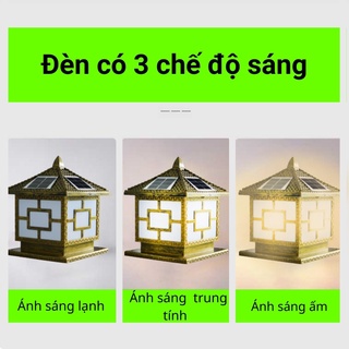 Đèn năng lượng mặt trời sân vườn SHOPNHATPHONG đèn trang trí trụ cổng 250mm,300,400mm có điều khiển,3 chế độ màu