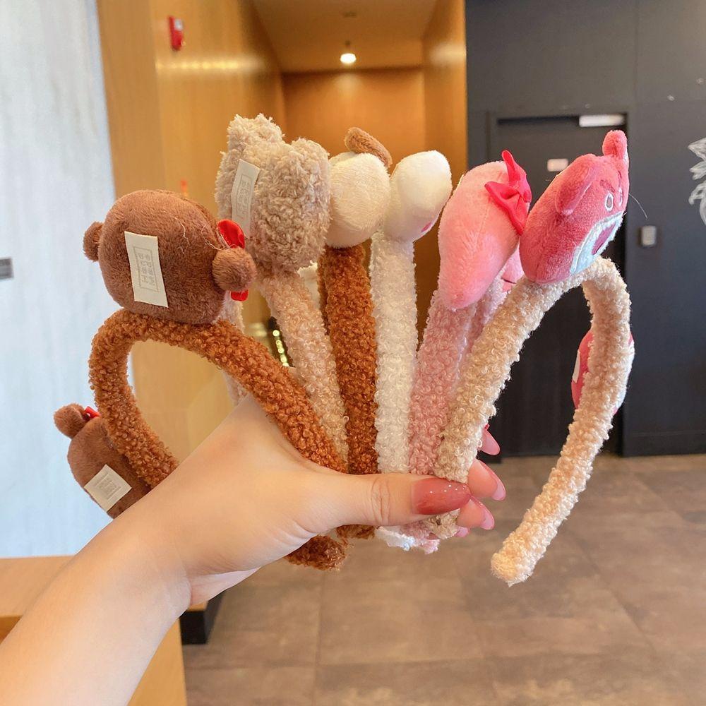 TWINKLE Băng Đô Rửa Mặt Trang Điểm Thiết Kế Búp Bê Hoạt Hình Bằng Vải Lông Dành Cho