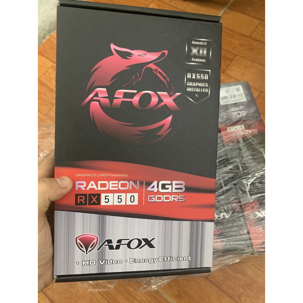 Card Màn Hình Afox Radeon RX550 4GB (4GB GDDR5, 128-bit, DL DVI-D+HDMI+DP)