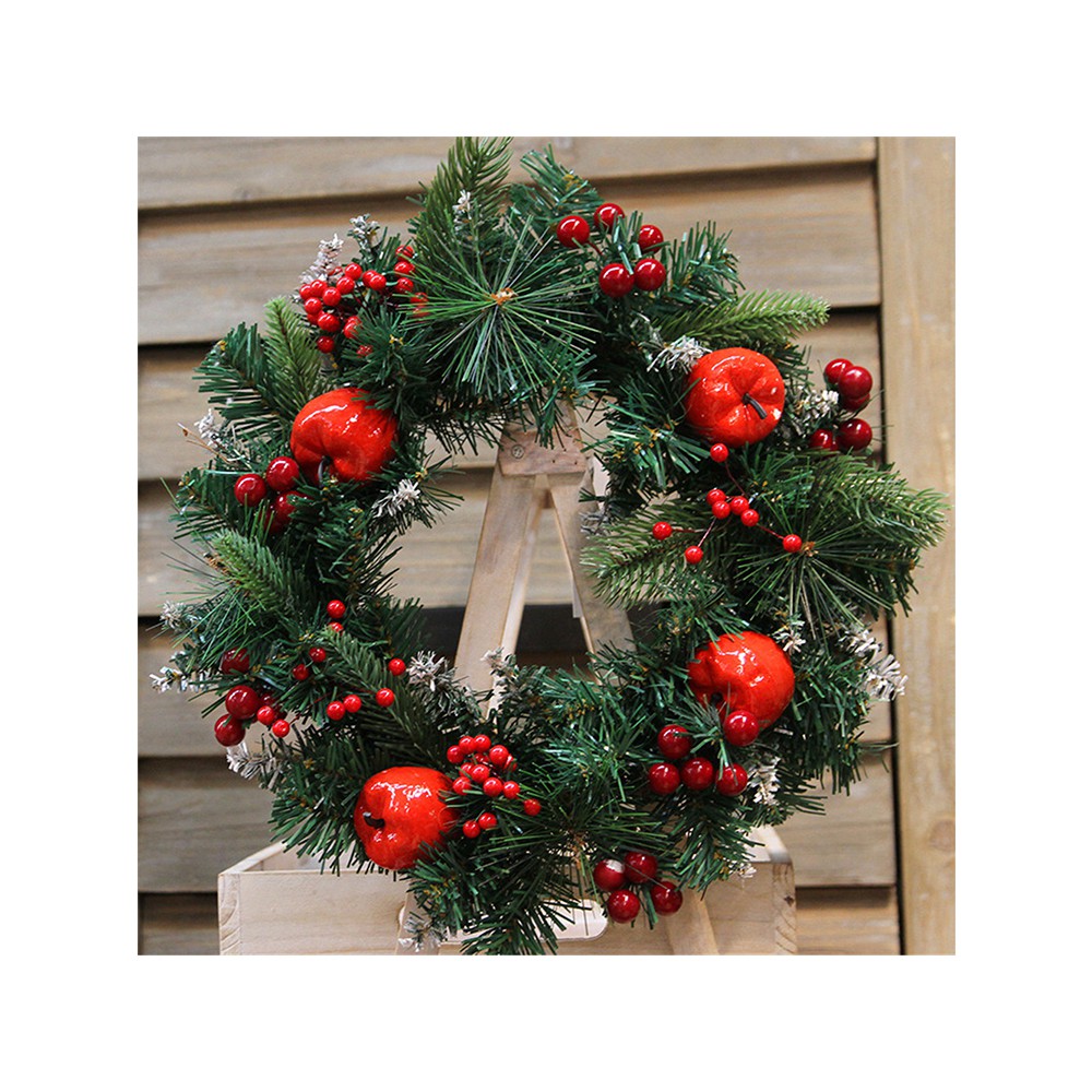 Vòng hoa đào handmade trang trí giáng sinh