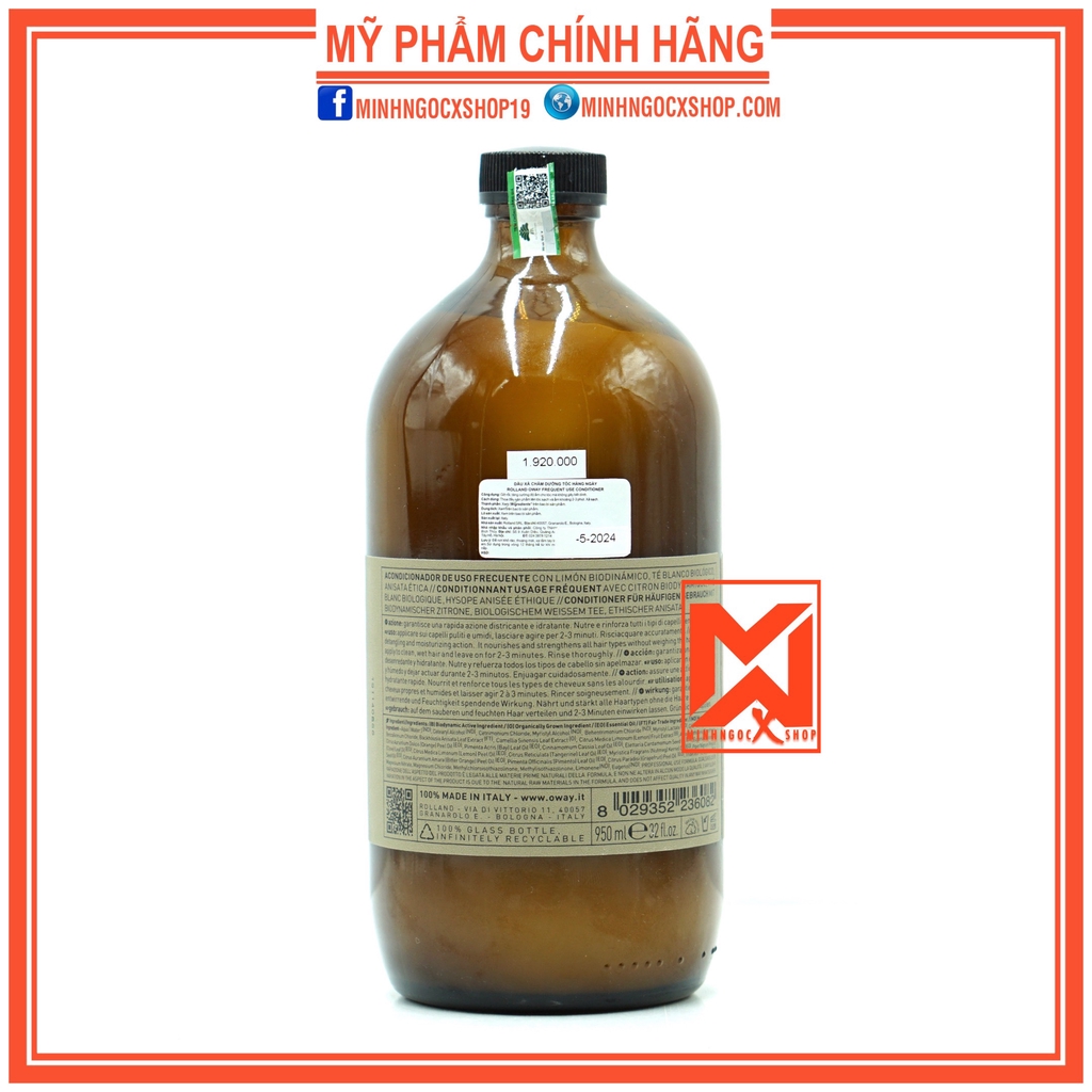 Dầu xả chăm sóc tóc hàng ngày OWAY FREQUENT USE CONDITIONER 950ml chính hãng