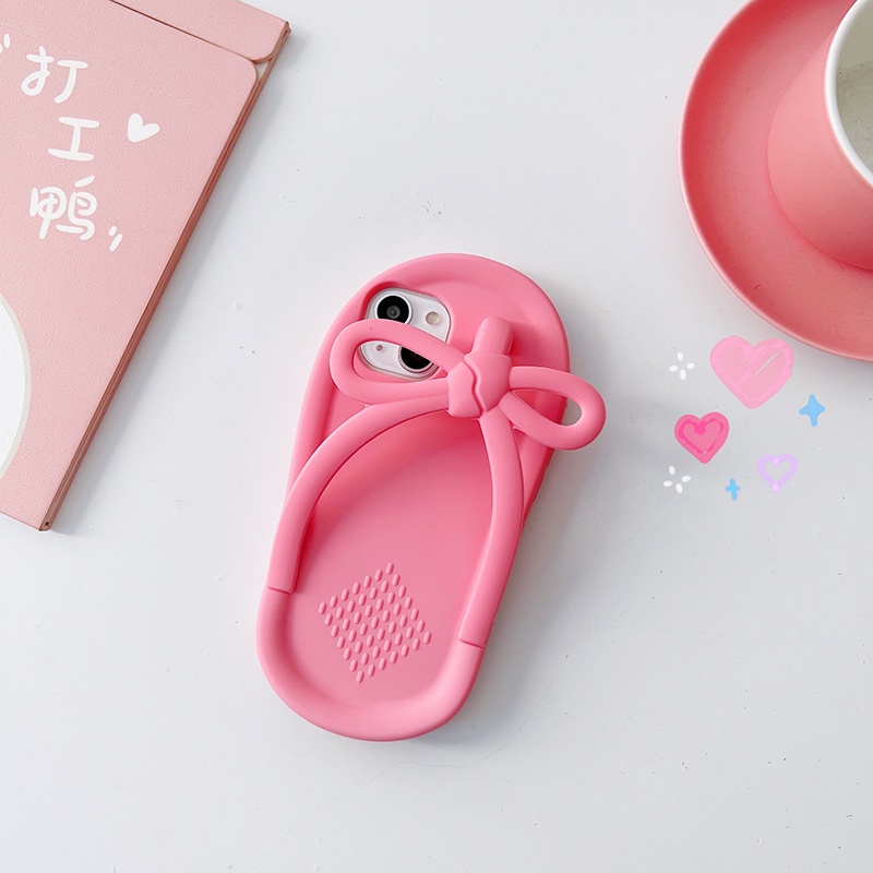 Ốp lưng điện thoại màu hồng chống sốc cho iphone 13 pro 12 pro max silicon mềm iphone 11 pro xs max xr x / xs 6 7 8 plus ốp điện thoại hình dép vui nhộn