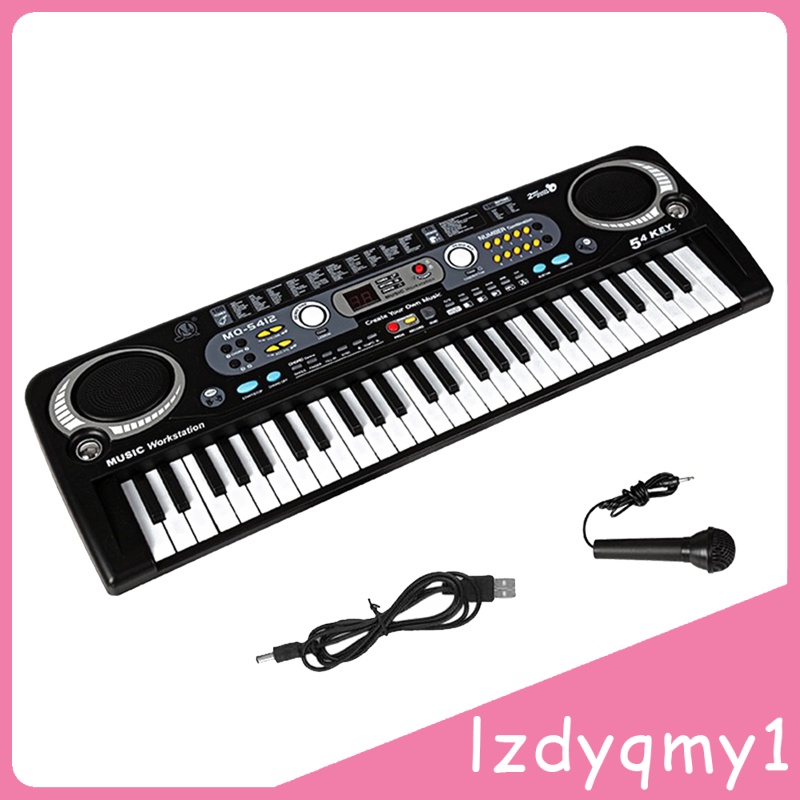 Pretty  54-Key USB Keyboard Musicial Instruments Electric Digital Piano for Kids