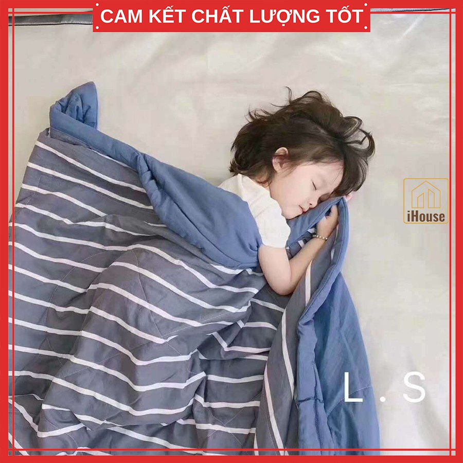 Chăn Hè Cotton Đũi Kẻ Muji hàng xuất nhật,chăn cotton kẻ sọc giá xưởng