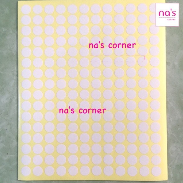 Giấy decal tem dán hình tròn nhiều size 10 tờ/xấp