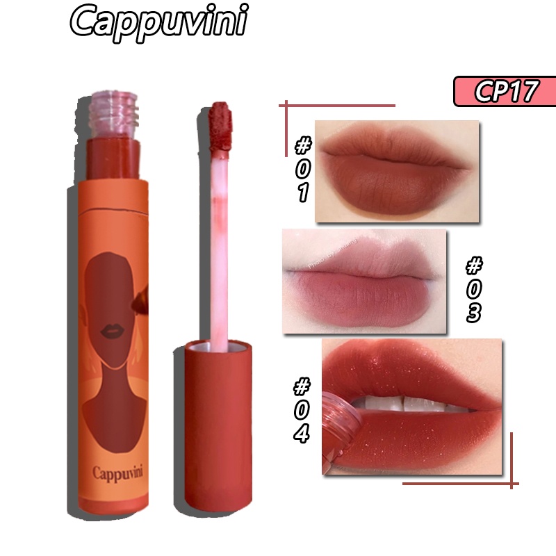 Son kem CAPPUVINI nhiều màu sắc lì tùy chọn lâu trôi thời trang 3g