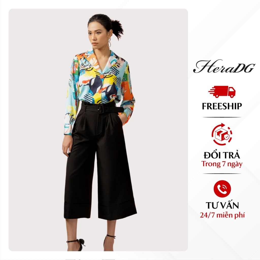 Quần Lửng Công Sở Nữ HeraDG Thiết Kế Lưng Cao Ống Suông Lơ Vê Gấu, Chất Liệu Tuýt Si Cao Cấp SQLBA004