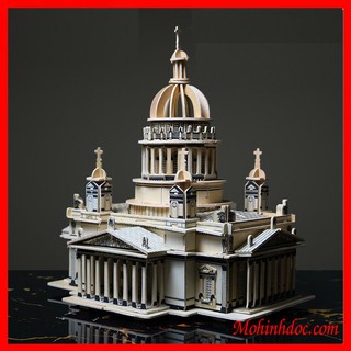 Đồ chơi lắp ráp gỗ 3D Mô hình nhà thờ Issa Kiev - Tặng kèm đèn LED USB trang trí