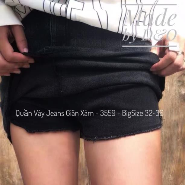 12.12 Xả - Quần Váy Jeans Xám Size Đại - Váy Có Quần Trong - Lưng Cao Qua Rốn / Co Giãn Y88 ' 2021 . ᴬ | BigBuy360 - bigbuy360.vn