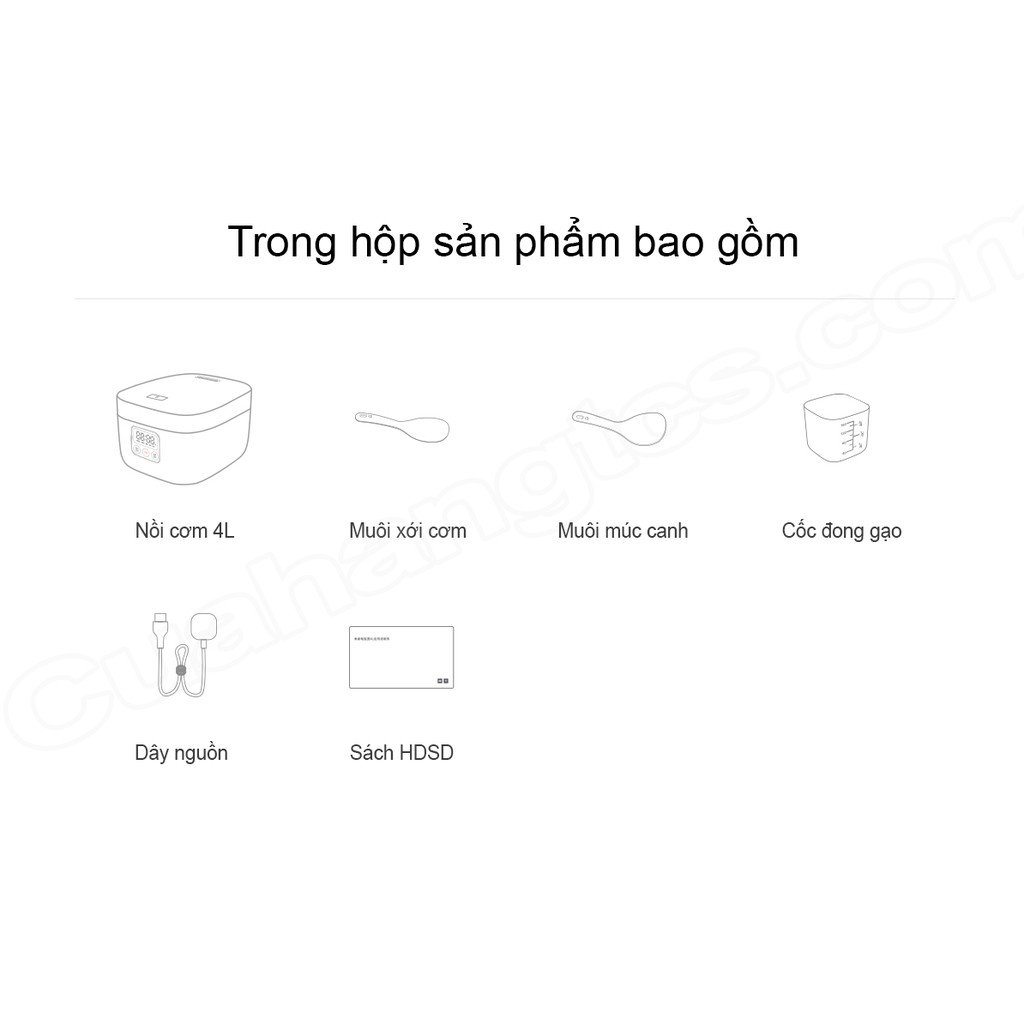Nồi cơm điện thông minh Mijia MDFBD02ACM-4L | BigBuy360 - bigbuy360.vn