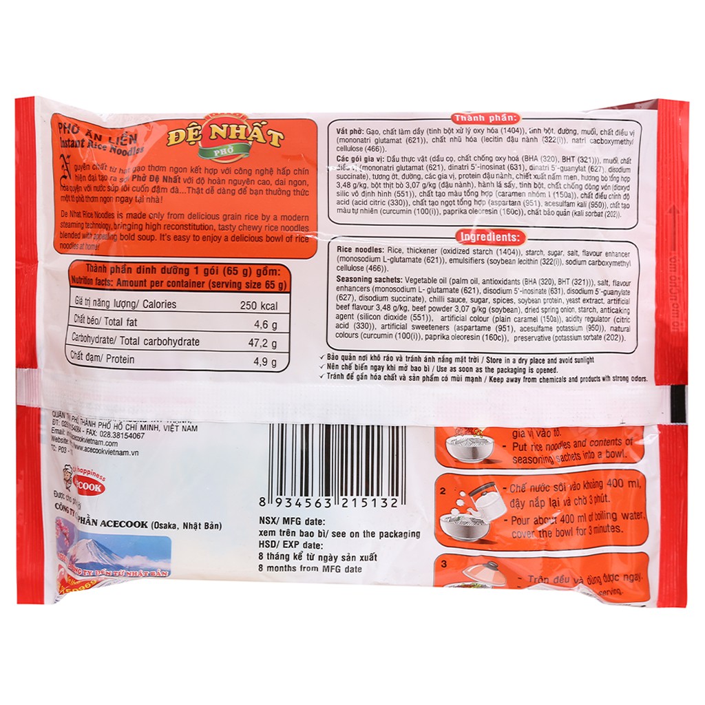 Phở bò Đệ Nhất gói 65g | BigBuy360 - bigbuy360.vn