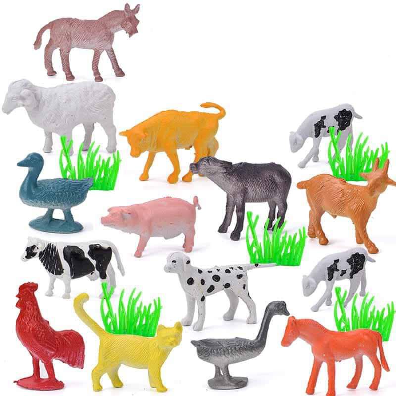 Mô hình 15 vật nuôi mini kèm phụ kiện