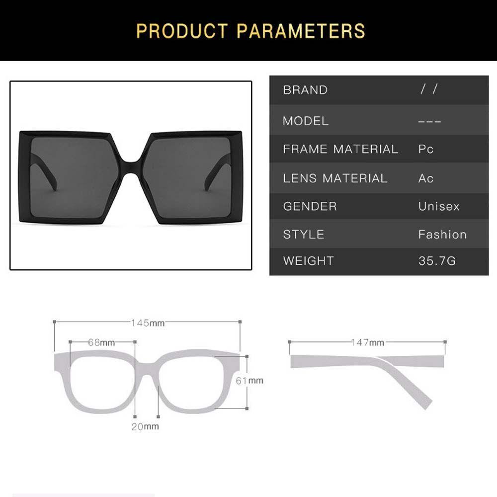 Kính Mát Gọng Vuông Bản To Phong Cách Âu Mỹ Sang Trọng Dành Cho Nữ