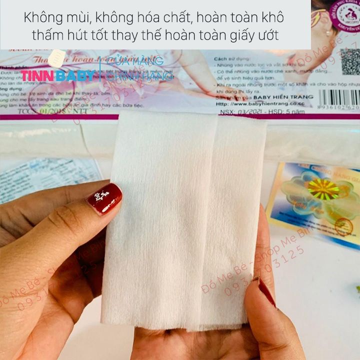 Khăn vải khô – Khăn vải khô vệ sinh cho bé đa năng Hiền Trang (Gói 200g)