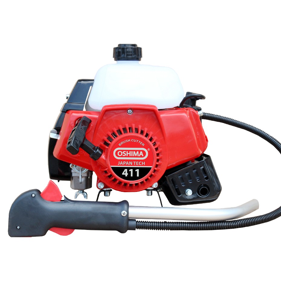 Máy cắt cỏ 2 thì Oshima 411 Bạc bình xăng trên