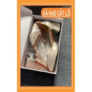 XẢ LỖ -  Giày cao gót da mềm 7cm size 35-40 (msp 1658)