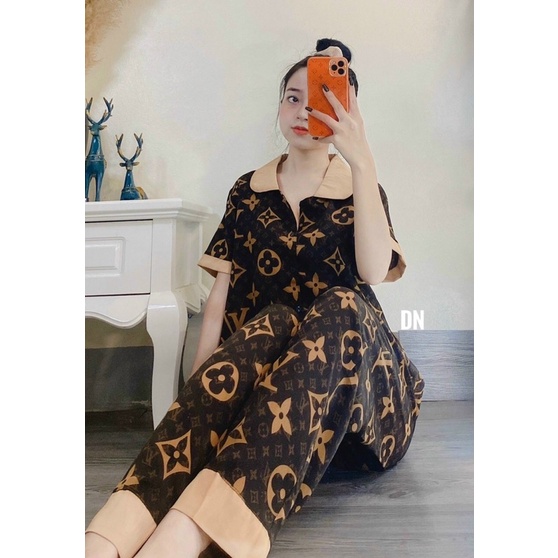 Bộ Pijama Tay Ngắn Cổ Sen Cao Cấp