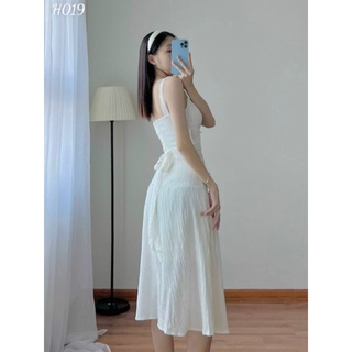 Đầm maxi 2 dây nhún eo d0090 - Buns Store