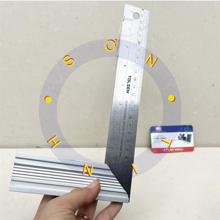 Thước Ke Thước Đo Góc Vuông Nhôm 250mm TOLSEN 35038
