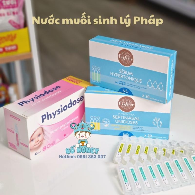 Nước muối sinh lý trẻ sơ sinh Physiodose/ Gifrer nội địa Pháp Bố Honey