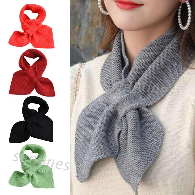 Khăn Choàng Cổ Dệt Kim Màu Trơn Giữ Ấm Dành Cho Nữ