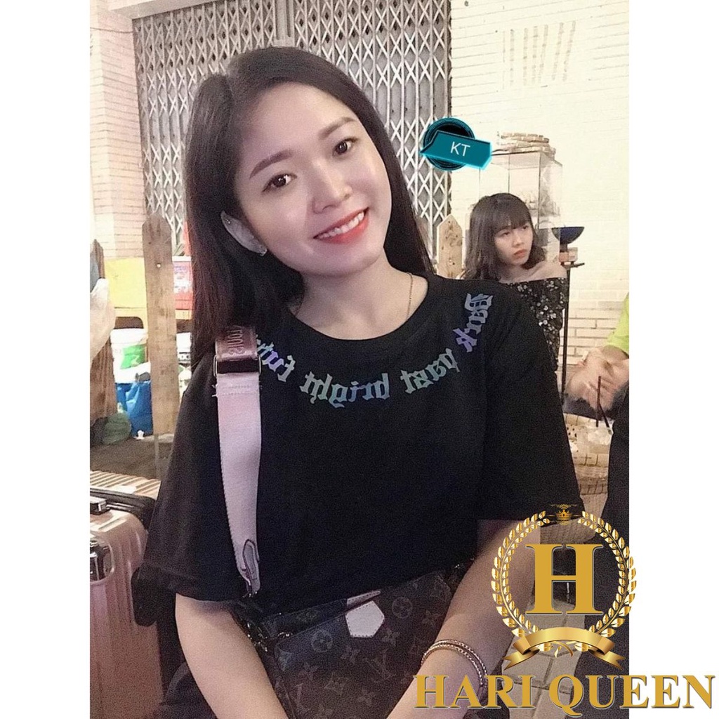 Áo phông chữ nhỏ vòng cổ phản quang KTH1120