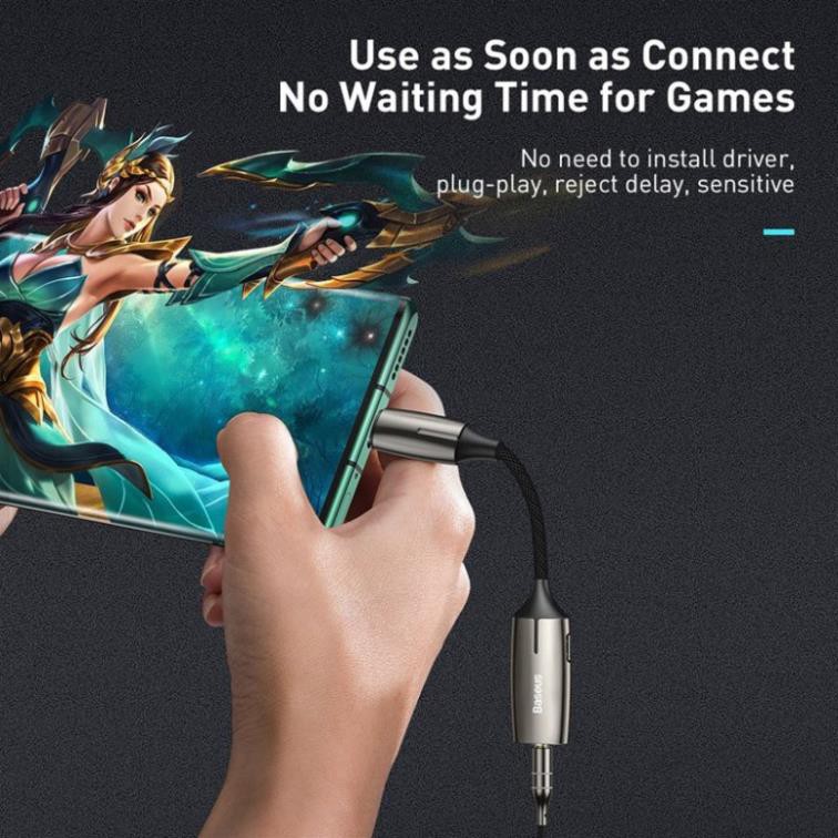 Jack chuyển cổng Baseus L60 chuyển Type C sang Audio 3.5mm và Type C,nghe nhạc chất lượng cao HiFI và sạc đồng thời