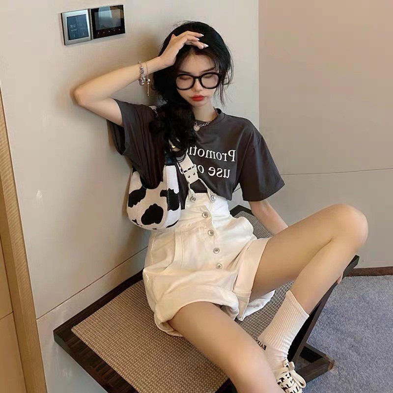 Yếm 1 Dây Chéo Dập Gấu Dáng Rộng  Hàn Quốc Năng Động Trẻ Trung