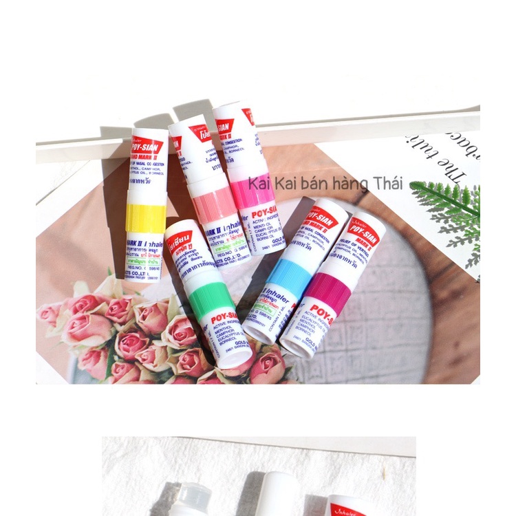 Ống Hít Thông Mũi POY-SIAN Bạc Hà Thảo Dược, Yadom Lisa Cực Thơm Dễ Chịu Thái Lan Chính Hãng