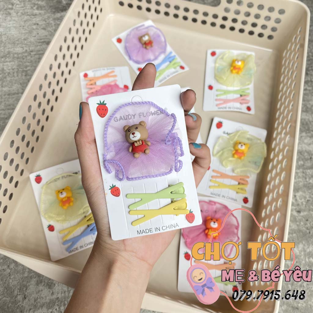 Set 3 kẹp tóc phong cách Hàn Quốc xinh xắn dành cho nữ