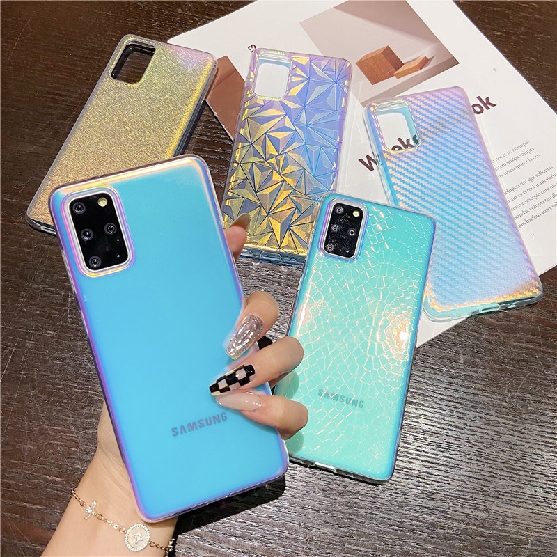 Ốp Điện Thoại Silicon Mềm Màu Laser Lấp Lánh Sang Trọng Cho Samsung S8 S9 Plus A22 M22 A72 A51 A71 A13 5G