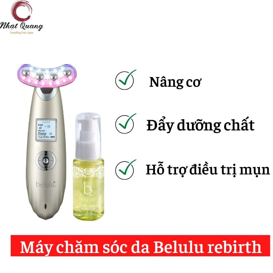 Máy massage thon gọn, đẩy dưỡng Belulu Rebirth màu hồng bản mới nhất