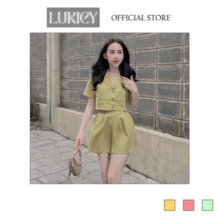 Sét vest đùi khuy bọc hàng quảng châu cao cấp lukici set04