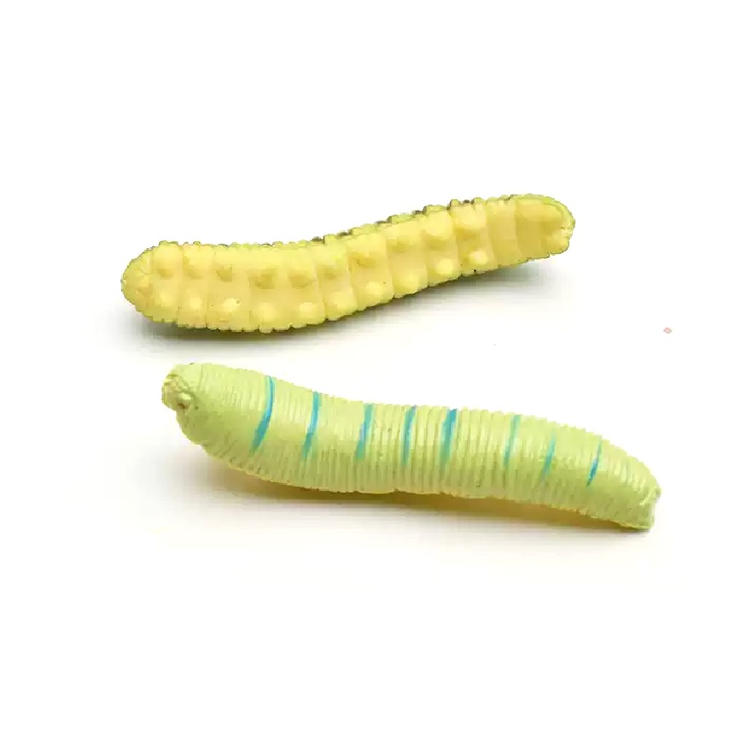Bộ mô hình 12 con sâu róm đồ chơi nhựa dài 7cm độc đáo nhiều màu - New4all